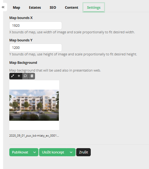 Project map settings